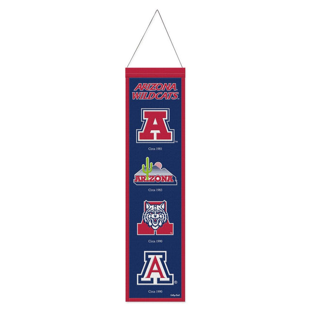 Estandarte de lana de los Arizona Wildcats de 8 x 32 pulgadas, Heritage Evolution Design