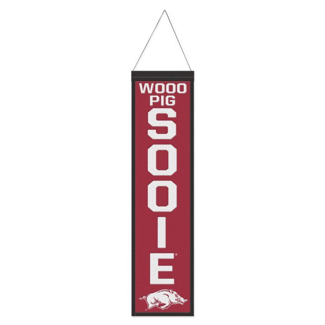 Banner de lana con lema de Arkansas Razorbacks de 8" x 32"