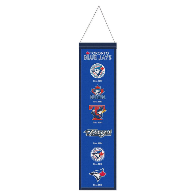 Estandarte de lana de los Toronto Blue Jays de 8 x 32 pulgadas con diseño Heritage Evolution