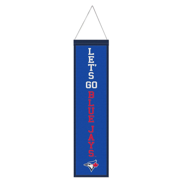 Pancarta de lana de los Toronto Blue Jays de 8 x 32 pulgadas con diseño de eslogan tradicional