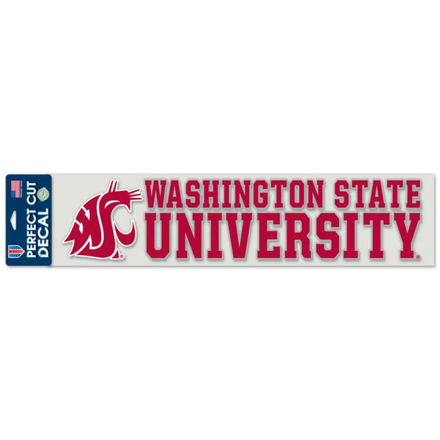 Calcomanías de corte perfecto de los Washington State Cougars, 4" x 17"