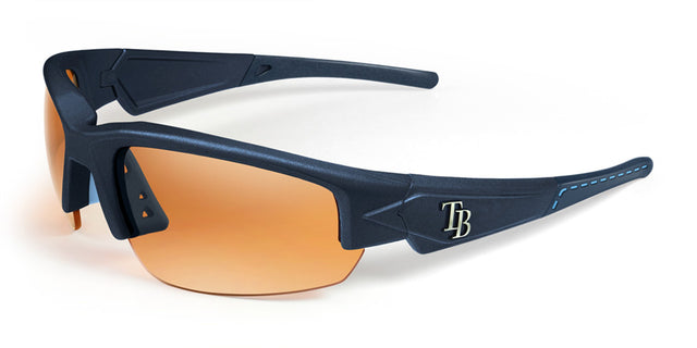 Gafas de sol de los Tampa Bay Rays: Dynasty 2.0 Blue con puntas azules y costuras en azul claro