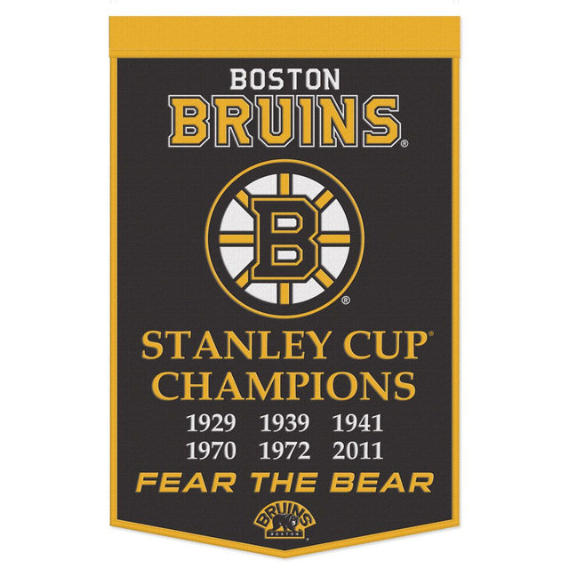 Pancarta de lana de los Boston Bruins de 24 x 38 pulgadas con diseño Dynasty Champ