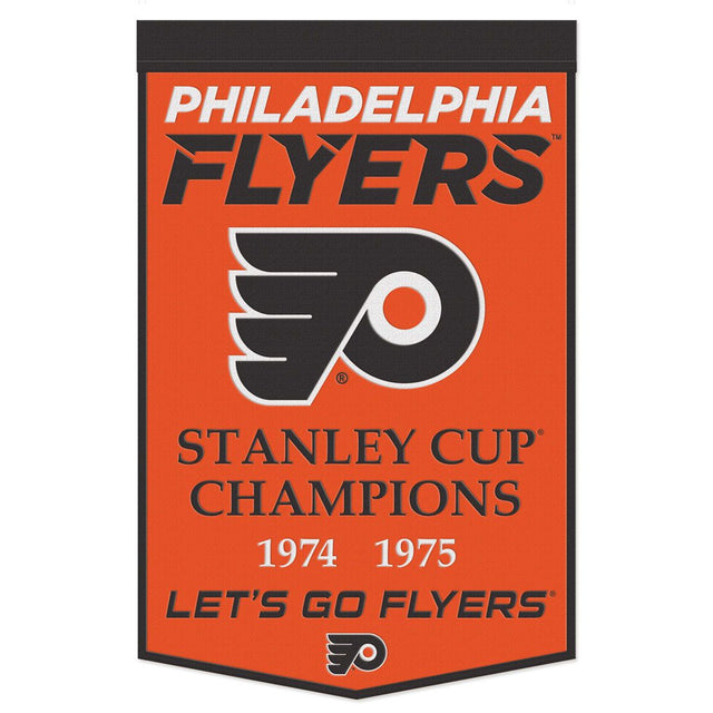 Estandarte de lana de los Philadelphia Flyers de 24 x 38 pulgadas con diseño Dynasty Champ