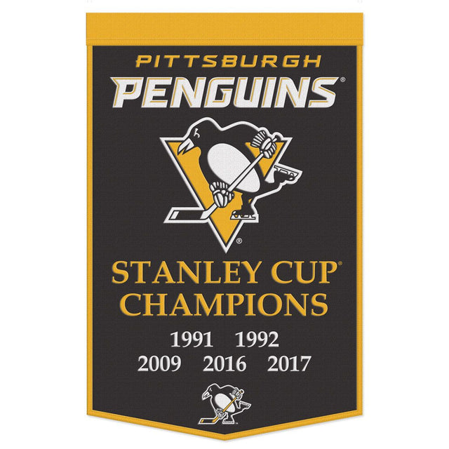 Estandarte de lana de los Pittsburgh Penguins de 24 x 38 pulgadas, diseño Dynasty Champ