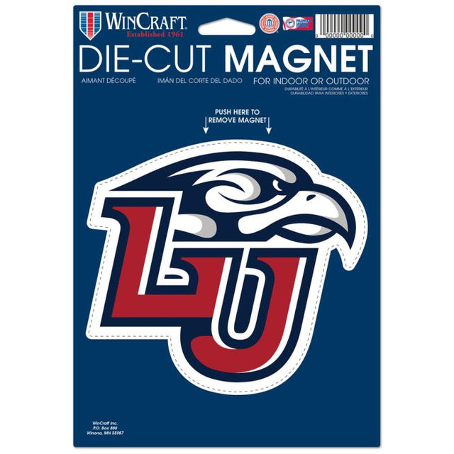 Imán troquelado con el logotipo de Liberty Flames de 6,25" x 9"