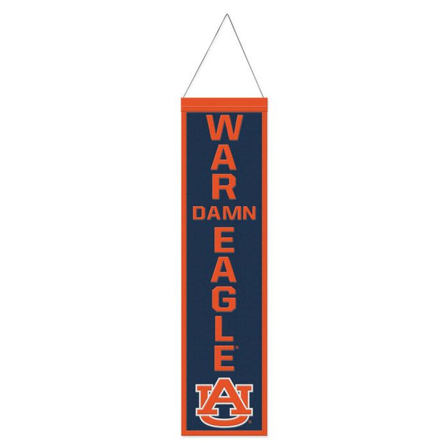 Bandera de lana con lema de los Auburn Tigers, 8" x 32"