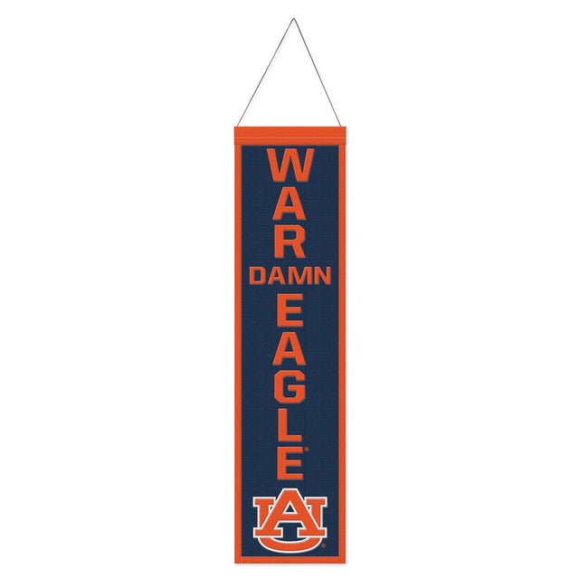 Estandarte de lana de los Auburn Tigers de 8 x 32 pulgadas con diseño de eslogan tradicional