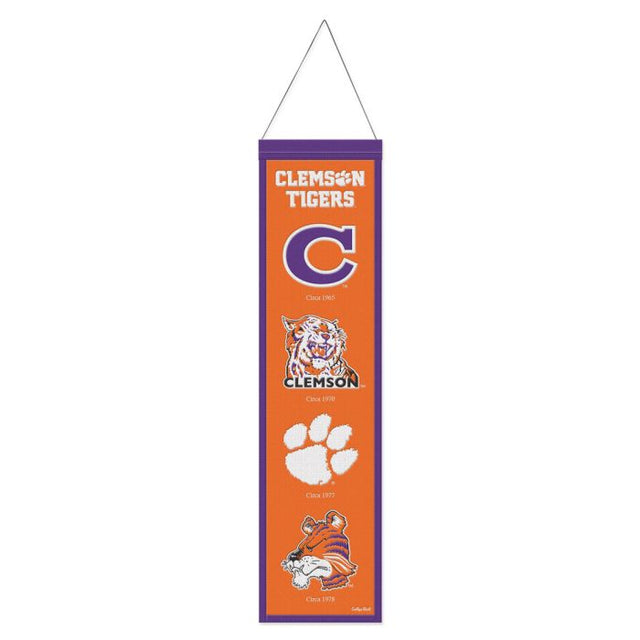 Bandera de lana EVOLUTION de Clemson Tigers/College Vault de 8" x 32"