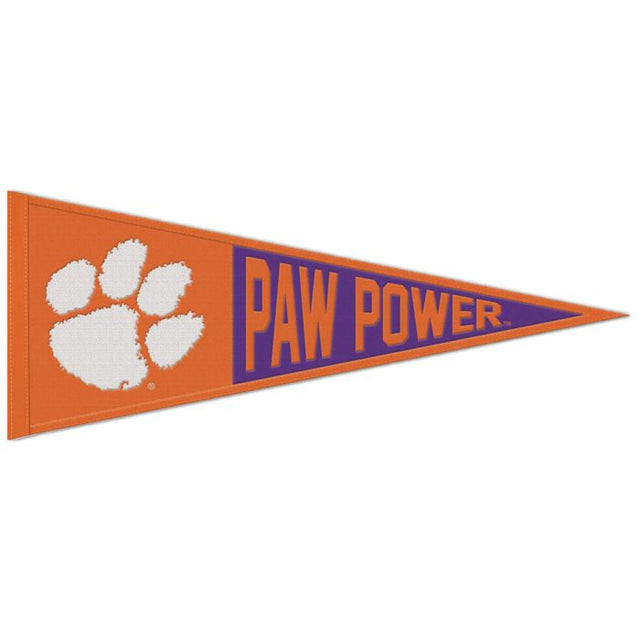 Banderín de lana con el lema de los Clemson Tigers, 13" x 32"