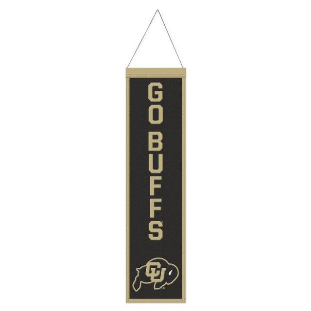 Bandera de lana con lema de los Colorado Buffaloes, 8" x 32"