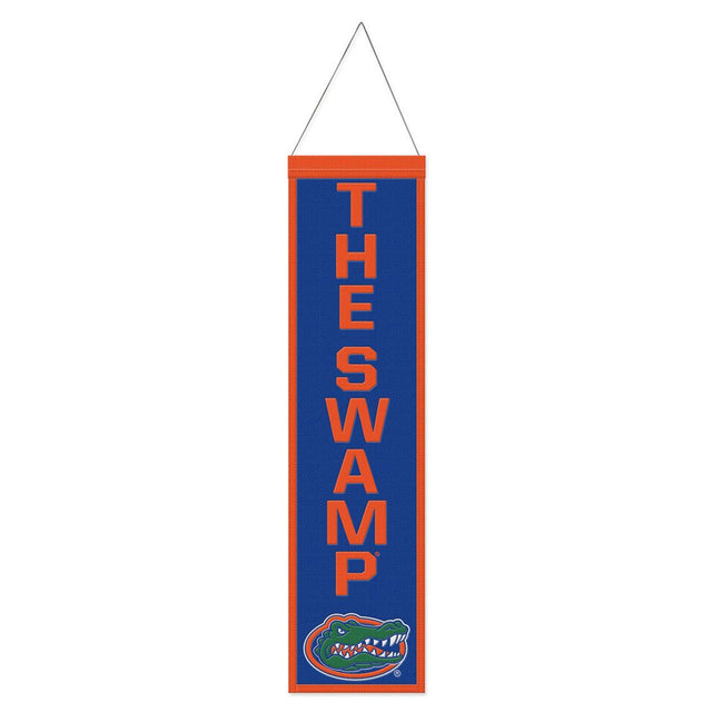 Pancarta de lana de los Florida Gators de 8 x 32 pulgadas con diseño de eslogan tradicional