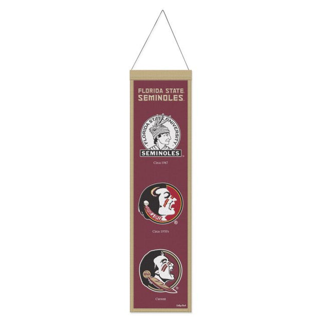 Bandera de lana EVOLUTION de los Florida State Seminoles/College Vault de 8" x 32"