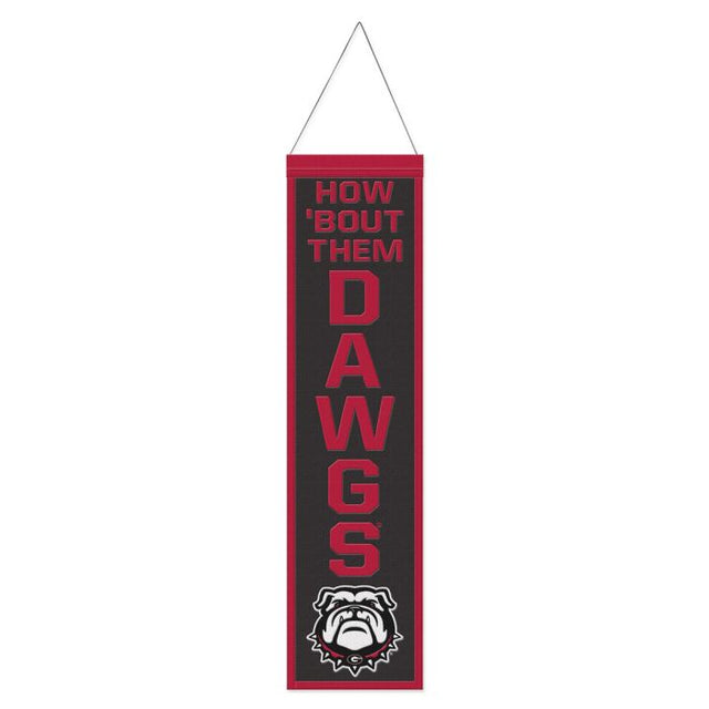 Georgia Bulldogs Wool Banner 8" x 32"