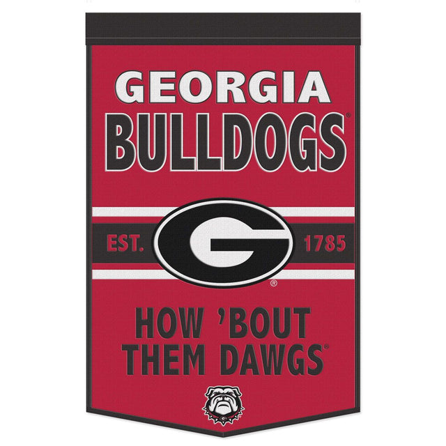 Georgia Bulldogs Banner Wool 24x38 Dynasty Slogan Design