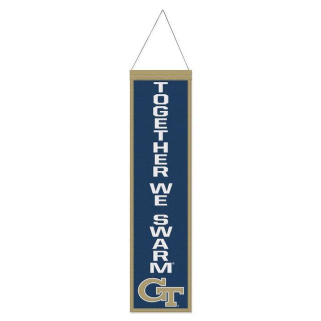 Georgia Tech Yellow Jackets SLOGAN Wool Banner 8" x 32"