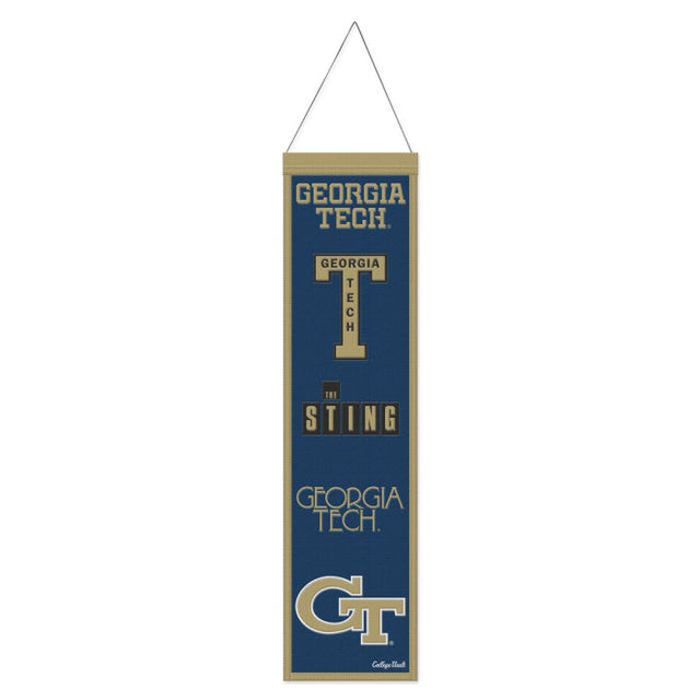 Georgia Tech Yellow Jackets /College Vault EVOLUTION Wool Banner 8" x 32"