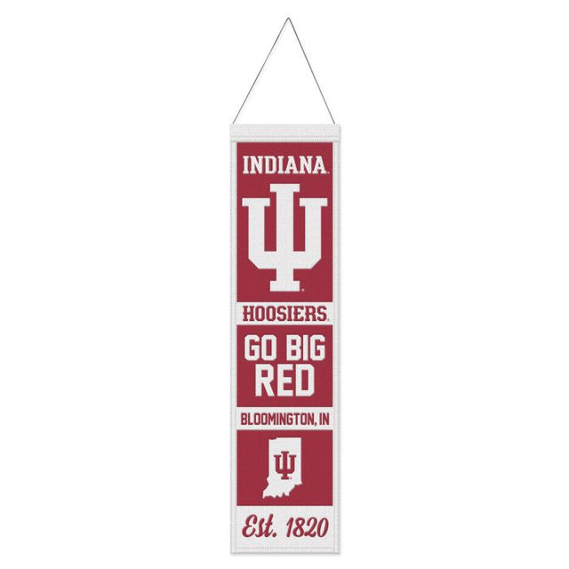 Bandera de lana de los Indiana Hoosiers de 20 x 81 cm