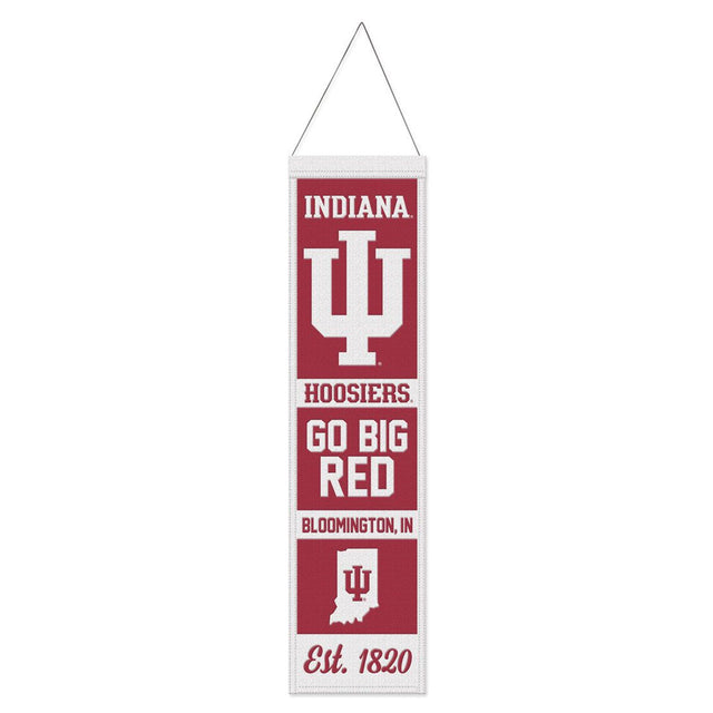 Bandera de lana de los Indiana Hoosiers de 8 x 32 pulgadas, Heritage Evolution Design