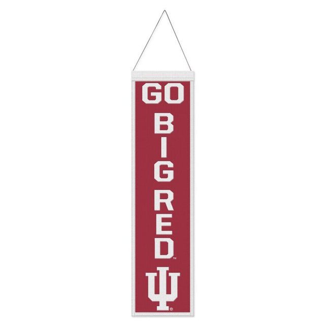 Bandera de lana de los Indiana Hoosiers de 20 x 81 cm