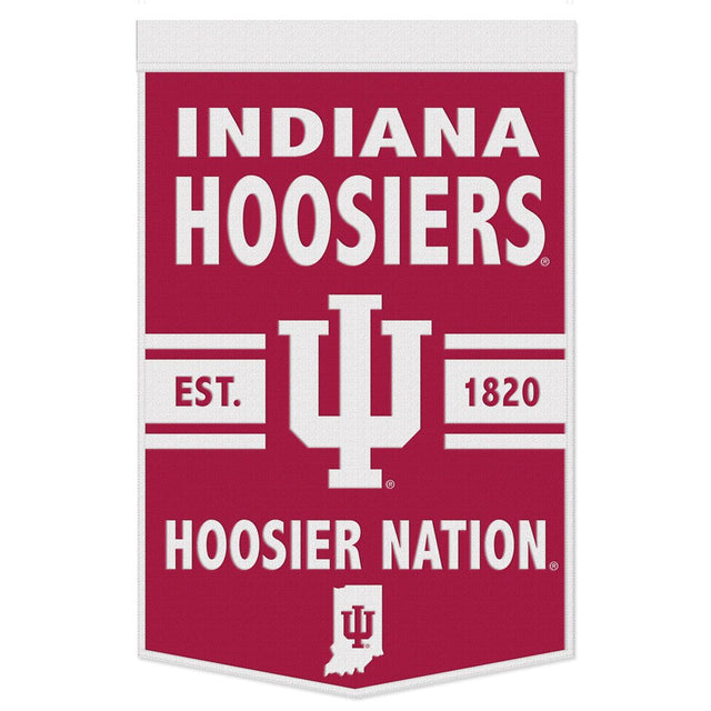 Estandarte de lana de los Indiana Hoosiers de 24 x 38 pulgadas con diseño de eslogan Dynasty