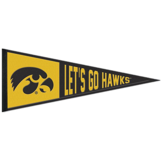 Banderín de lana de Iowa Hawkeyes de 13" x 32"