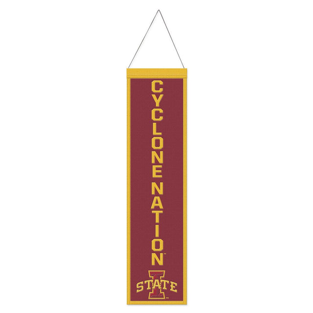 Iowa State Cyclones Banner Wool 8x32 Heritage Slogan Design