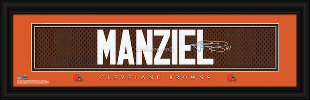 Impresión de los Cleveland Browns de 8 x 24 pulgadas, estilo exclusivo de Johnny Manziel