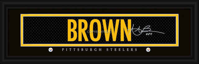 Impresión de Antonio Brown de los Pittsburgh Steelers: firma de 8" x 24"