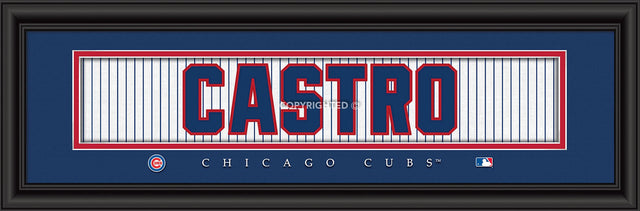 Impresión de los Chicago Cubs de 8 x 24 pulgadas con estilo exclusivo de Starlin Castro