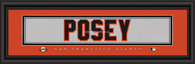 旧金山巨人队 Buster Posey 印刷品 - 签名 8 英寸 x 24 英寸