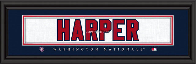 Impresión de Bryce Harper de los Washington Nationals: firma de 8" x 24"