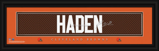 Impresión de los Cleveland Browns de 8 x 24 pulgadas, estilo exclusivo de Joe Haden