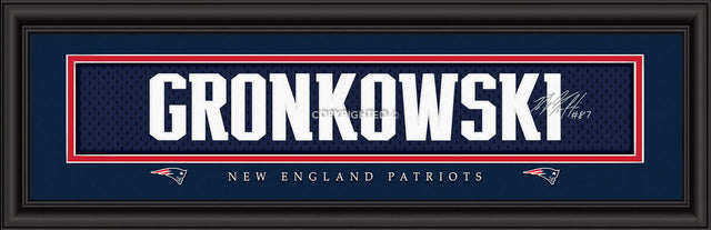 Impresión de Rob Gronkowski de los New England Patriots: firma de 20 x 60 cm