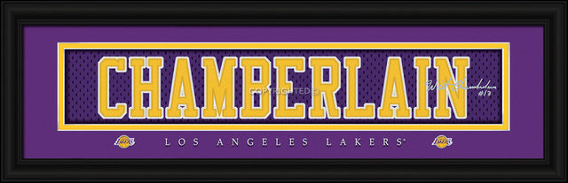 Los Angeles Lakers Wilt Chamberlain Print - Signature 8"x24"