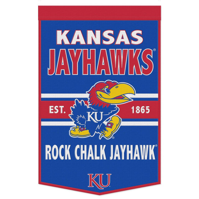 Estandarte de lana de los Kansas Jayhawks de 24 x 38 con diseño de eslogan Dynasty