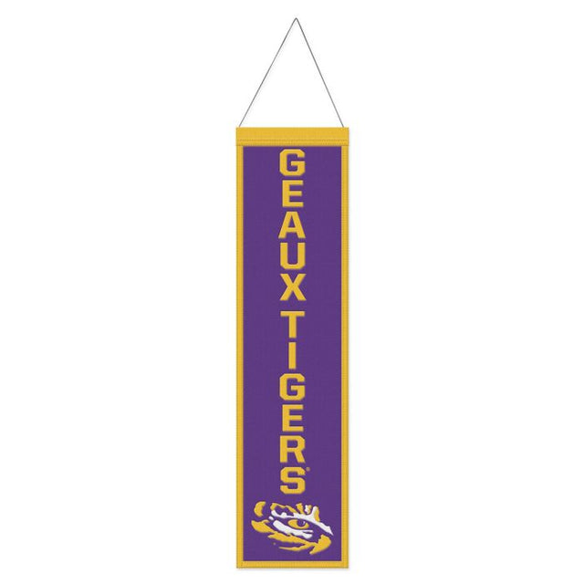 LSU Tigers SLOGAN Wool Banner 8" x 32"