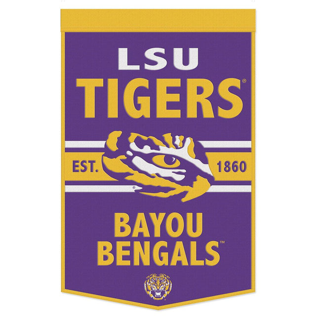 Estandarte de lana de los LSU Tigers de 24 x 38 con diseño de eslogan Dynasty