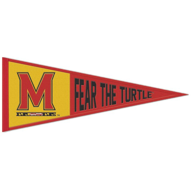 Banderín de lana con el lema de Maryland Terrapins, 13" x 32"