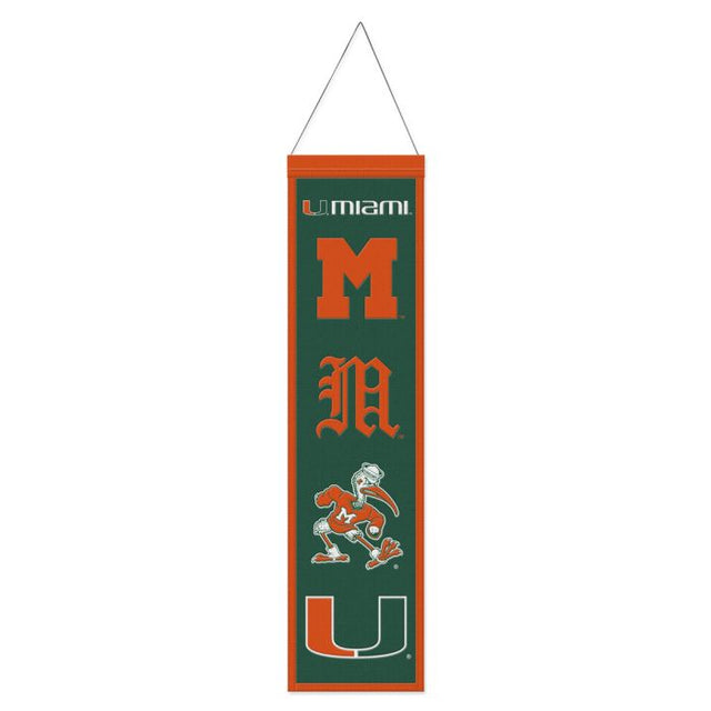 Miami Hurricanes Evolution Wool Banner 8" x 32"