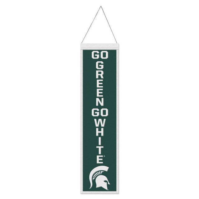 Michigan State Spartans SLOGAN Wool Banner 8" x 32"