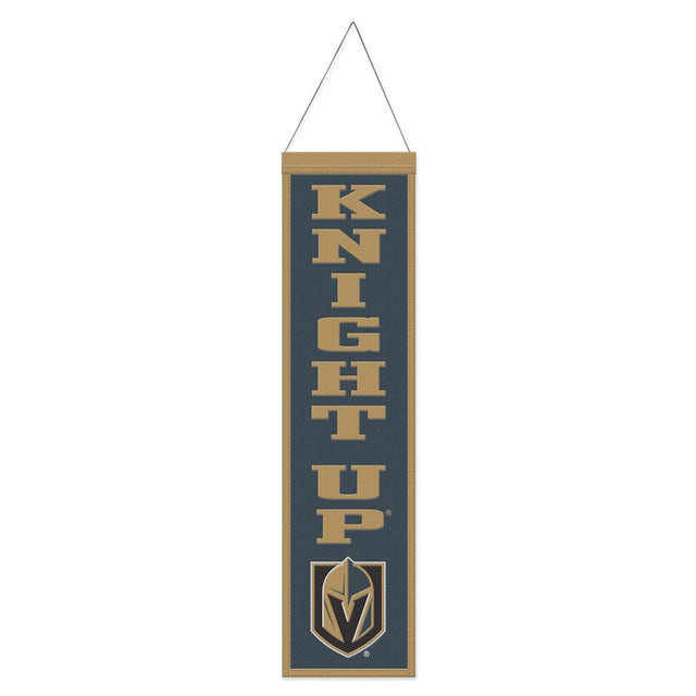 Estandarte de lana de los Vegas Golden Knights de 8 x 32 pulgadas con eslogan tradicional