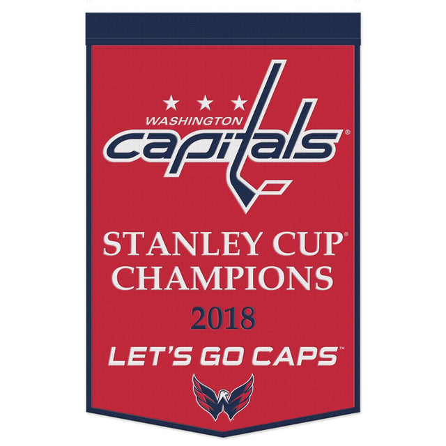 Estandarte de lana de los Washington Capitals de 24 x 38 pulgadas con diseño de Dynasty Champ