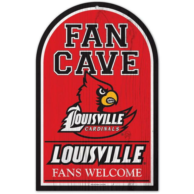 Louisville Cardinals Wood Sign 11" x 17" 1/4" thick