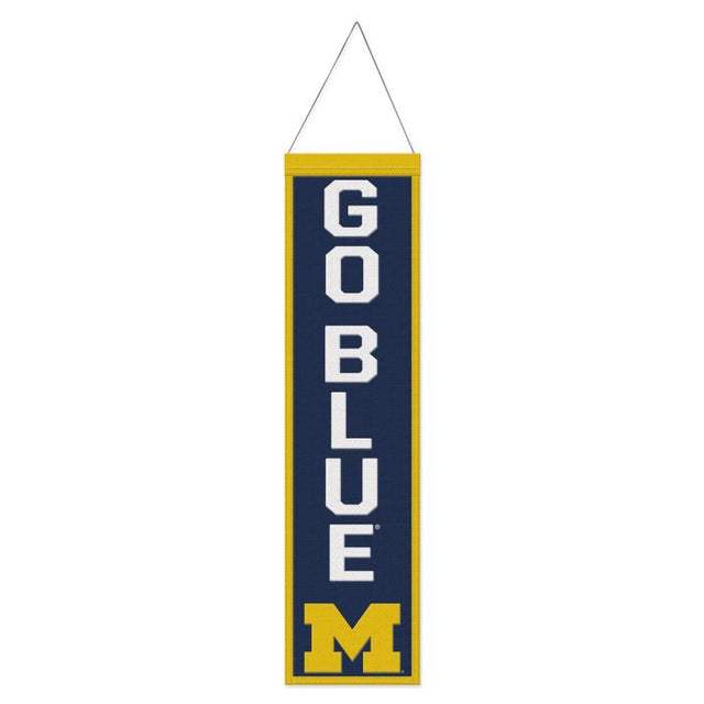 Michigan Wolverines SLOGAN Wool Banner 8" x 32"