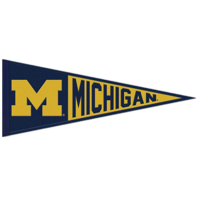 Banderín de lana de los Wolverines de Michigan, 13" x 32"