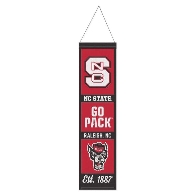 NC State Wolfpack SLOGAN Wool Banner 8" x 32"