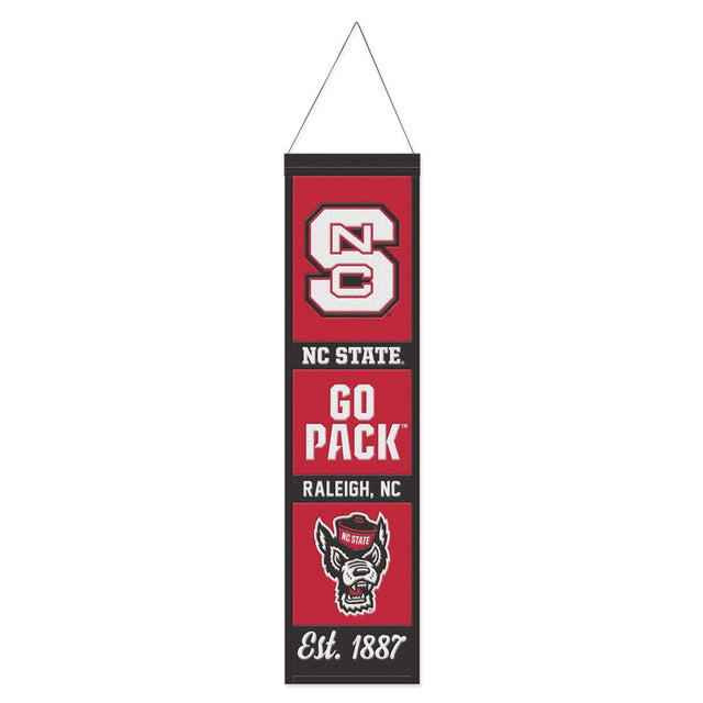 North Carolina State Wolfpack Banner Wool 8x32 Heritage Slogan Design