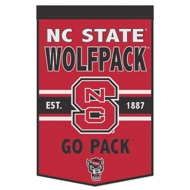 North Carolina State Wolfpack Banner Wool 24x38 Dynasty Slogan Design