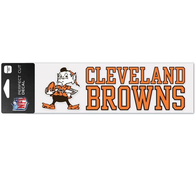 Calcomanía de los Cleveland Browns de 3 x 10 pulgadas con corte perfecto y marca denominativa en color